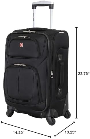 SwissGear Sion Softside Expandable Luggage, Black, Carry-On 21-Inch - Image 10