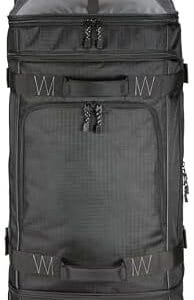 Amazon Basics Rolling Duffel Bag with Wheels, Ripstop Luggage for Traveling, Telescoping Handle, 35", Black