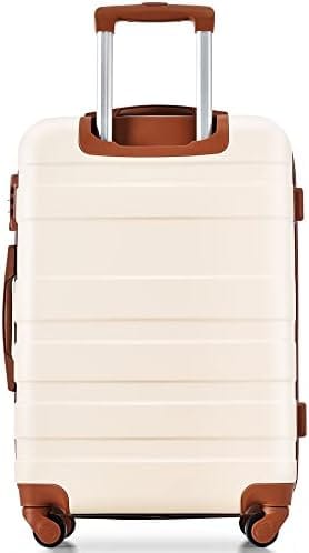 Merax 3 Pcs ABS Hardside Luggage Sets TSA Lock Spinner Wheel Suitcases, Pearly White, 20/24/28 Inch - Image 7