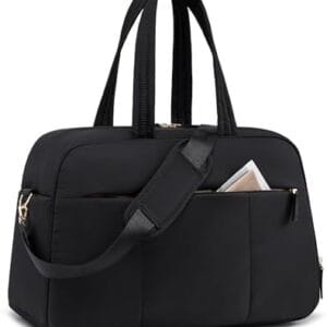 LOVEVOOK Travel Duffel Bag, Gym Bag for Women with Shoe Compartment, Carry on Weekender Bags with Wet Pocket for Women,Water Resistant Puffer Bag Workout Bag for Sports Gym