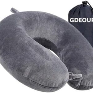 Travel Pillow Memory Foam Neck Pillow Support Pillow,Luxury Compact & Lightweight Quick Pack for Camping Sleeping Rest Cushion (Grey)