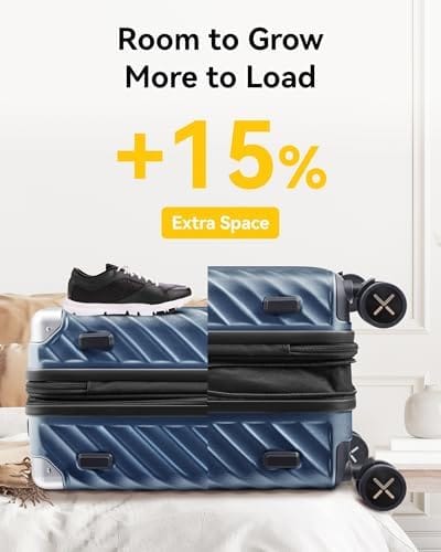 LUGGEX Luggage with Spinner Wheels, Polycarbonate Expandable Hard Shell Suitcase, Carry On 20 Inch, Charcoal Metallic - Image 5