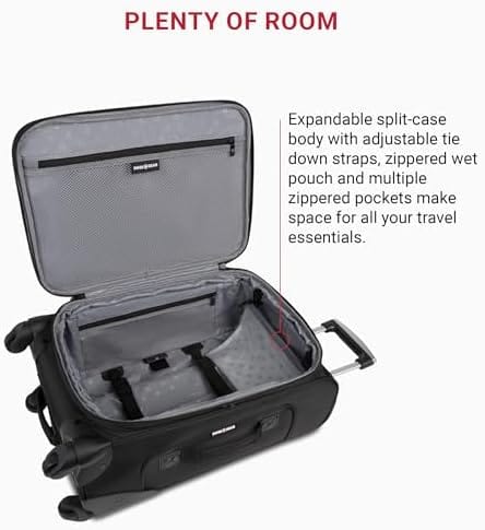 SwissGear Sion Softside Expandable Luggage, Black, Carry-On 21-Inch - Image 4