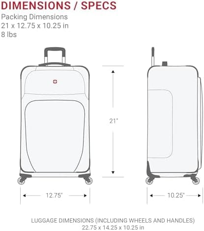 SwissGear Sion Softside Expandable Luggage, Black, Carry-On 21-Inch - Image 6