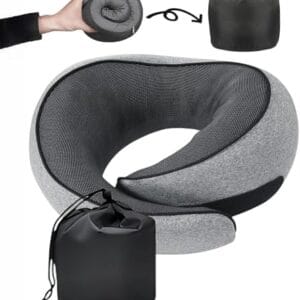 SZXYX 2024 New Travel Pillows for Airplanes, 100% Pure Memory Foam Neck Pillow For Airplanes, Comfortable Breathable Cover, 360° Support Stowable Pillows For Sleeping, Car, Airport Travel Essentials L