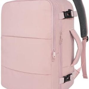 Taygeer Travel Backpack for Women, Carry On Backpack with USB Charging Port & Shoe Pouch, TSA 15.6inch Laptop Mochila Flight Approved, Nurse Bag Casual Daypack for Weekender Business Hiking, Pink