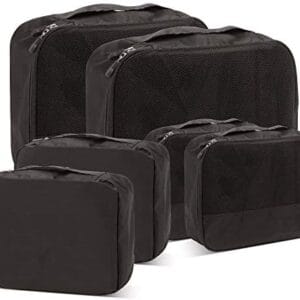 DoubleTrip Packing Cubes for Travel Accessories Luggage Organizer Bag Set Clothes Carry on Suitcase Bags (Black)