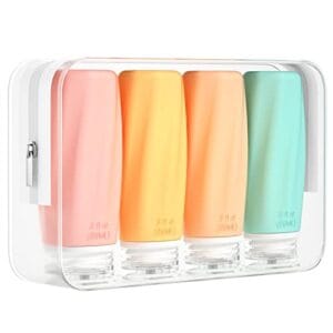 Morfone Travel Bottles for Toiletries, 3oz TSA Approved Travel Size Containers Leak Proof Squeezable Travel Accessories Refillable for Shampoo Conditioner Lotion Liquids(4Pack)