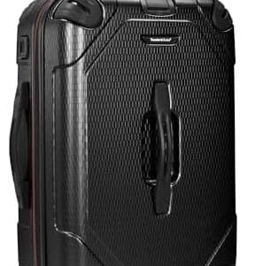 Traveler's Choice Maxporter II Hardside Polycarbonate Suitcase with Spinner Wheels, Black, 22" Carry-On Luggage