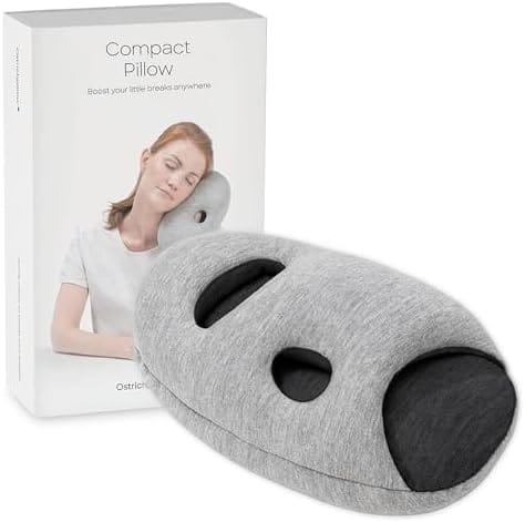 Ostrichpillow Mini Pillow Travel Pillow for Men Women Kids Comfort, Compact & Lightweight, Versatile Sleeping Positions, Easy Clean