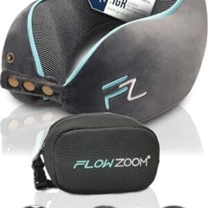 Travel Pillow Memory Foam - Airplane Neck Pillow for Long Flight - Travel Pillows for Airplanes - Adjustable Travel Neck Pillow - Flight Pillow - Car & Plane Pillow - Adults, Grey