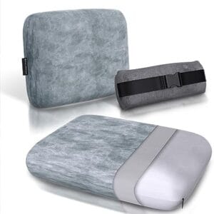 Cooling Memory Foam Travel Pillow for Outdoors, Road Trips & Flights - Velvet Plush Compact Travel Pillow Memory Foam & Case - Camping Pillows for Sleeping - Lightweight Backpacking Pillow