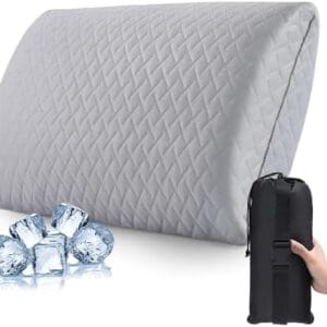 ENITYA Travel Pillow with Washable Cover - Camping Essentials, Memory Foam Backpacking Pillow, Portable Pillow for Camping, Air Travel, Hiking, Beach, Hammock, Small(Grey)