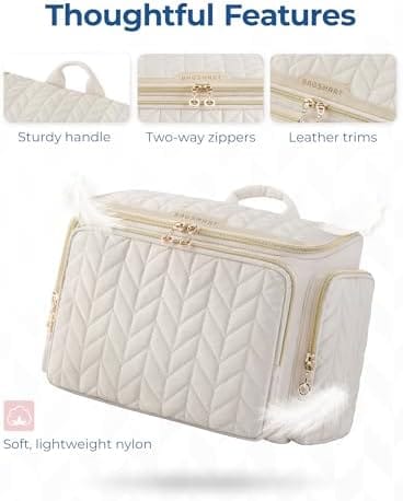 BAGSMART Travel Toiletry Bag, Large Wide-open Travel Bag for Toiletries, Makeup Cosmetic Travel Bag with Handle-Black - Image 4