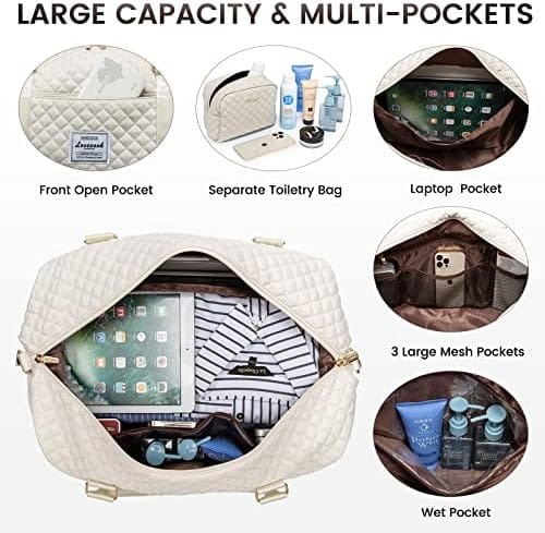 LOVEVOOK Travel Duffle Bag,Weekender Bags for Women with Shoe Compartment,Carry on Overnight Bag with Toiletry Bag,Gym Duffel Bag with Wet Pocket, Hospital Bags for Labor and Delivery - Image 3