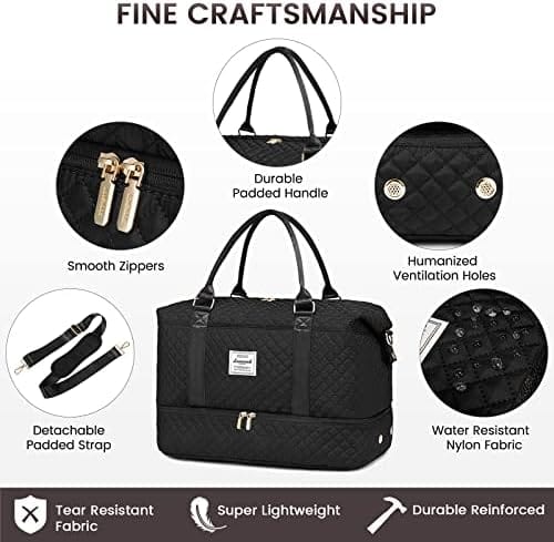 LOVEVOOK Travel Duffle Bag,Weekender Bags for Women with Shoe Compartment,Carry on Overnight Bag with Toiletry Bag,Gym Duffel Bag with Wet Pocket, Hospital Bags for Labor and Delivery - Image 5