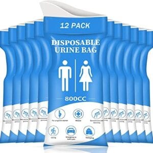 DIBBATU Disposable Urine Bag, 12/24 PCS Pee Bags for Travel for Women/Men, 800ML Emergency Portable Urinal Bag and Vomit Bags, Unisex Urinal Bag for Camping, Traffic Jams, Pregnant, Patient, Kids