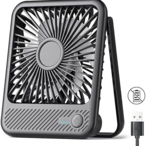 Koonie USB Desk Fan, Strong Wind Ultra Quiet Small Personal Fan with 180° Tilt Folding and 3 Speeds Adjustable, USB-C Corded Powered Mini USB Fan for Office Desktop Bedroom