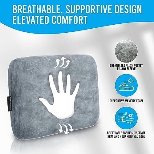 Cooling Memory Foam Travel Pillow for Outdoors, Road Trips & Flights - Velvet Plush Compact Travel Pillow Memory Foam & Case - Camping Pillows for Sleeping - Lightweight Backpacking Pillow - Image 5